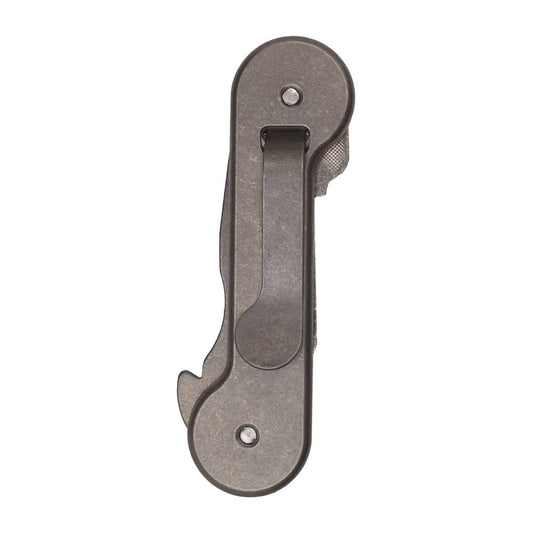 KeyBar Stonewashed Titanium USA Made Key Organizer EDC Tool | Everyday Carry Compact Key Holder Multi-Tool and Keychain Organizer with Pocket Clip (Holds up to 12 Keys)