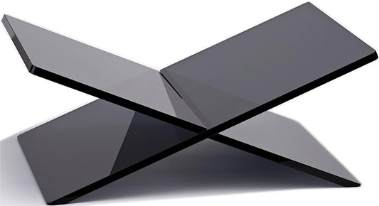 Honygebia Black Acrylic Book Stands - Cross Frame Acrylic Book Holder, Open Bookstand for Display and Reading, Suitable for Art, Bible, Cookbook, Easel, Magazine, Textbooks 12.5" x 9.5" x 5.5"