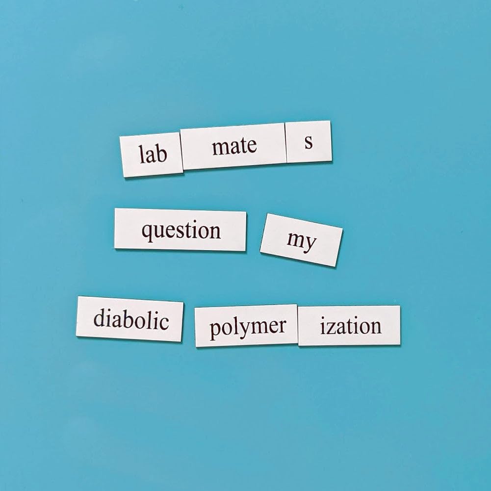 Chemistry Word Magnets Kit - Funny Nerdy Poetry Set for College to PhD & Professional Chemists- Ideal Cool Geek Tech Gifts Office Refrigerator-Magnetic White Board - Perfect for STEM Students & Adults