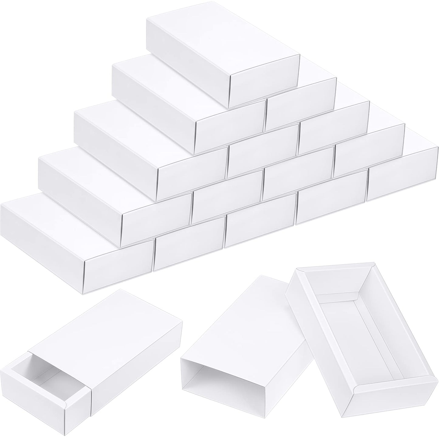 Zonon 30 Pieces Kraft Paper Drawer Box, Mini Crafts Cardboard Gift Boxes for Business and Soap Jewelry Candy Wedding Party Favors Present Packaging Organizer (White)