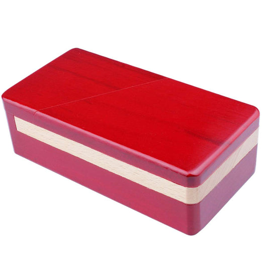 DC-BEAUTIFUL Impossible Puzzle Master Secret Opening Wooden Red Magic Box with Secret Drawer - Mysterious Gift Puzzle