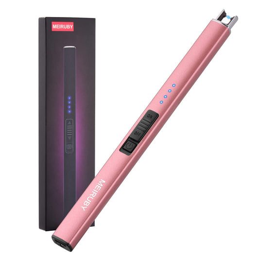 MEIRUBY Lighter Electric Candle Lighter, Birthday for Women Men Mom Wife Sister, Rechargeable USB Arc Lighters for Candle Camping BBQ