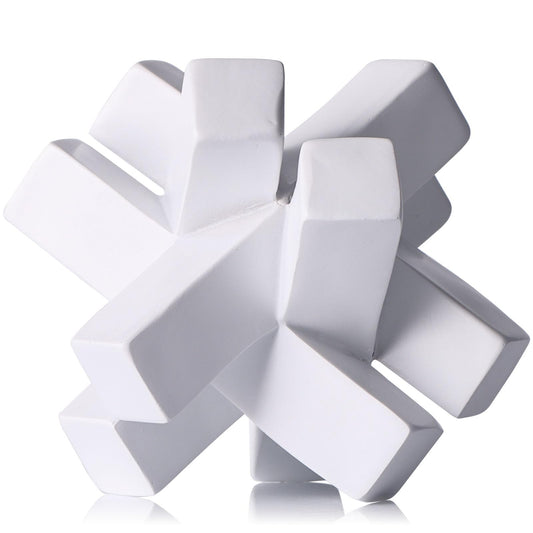 XMGZQ White Knot Statue for Coffee Table Decor,Modern Minimalist Geometric Knot Sculpture and Figurines,Abstract Art Line Decorative Ornaments Knick Knacks for Shelves,Bookcase,Console,Tabletop,Entry