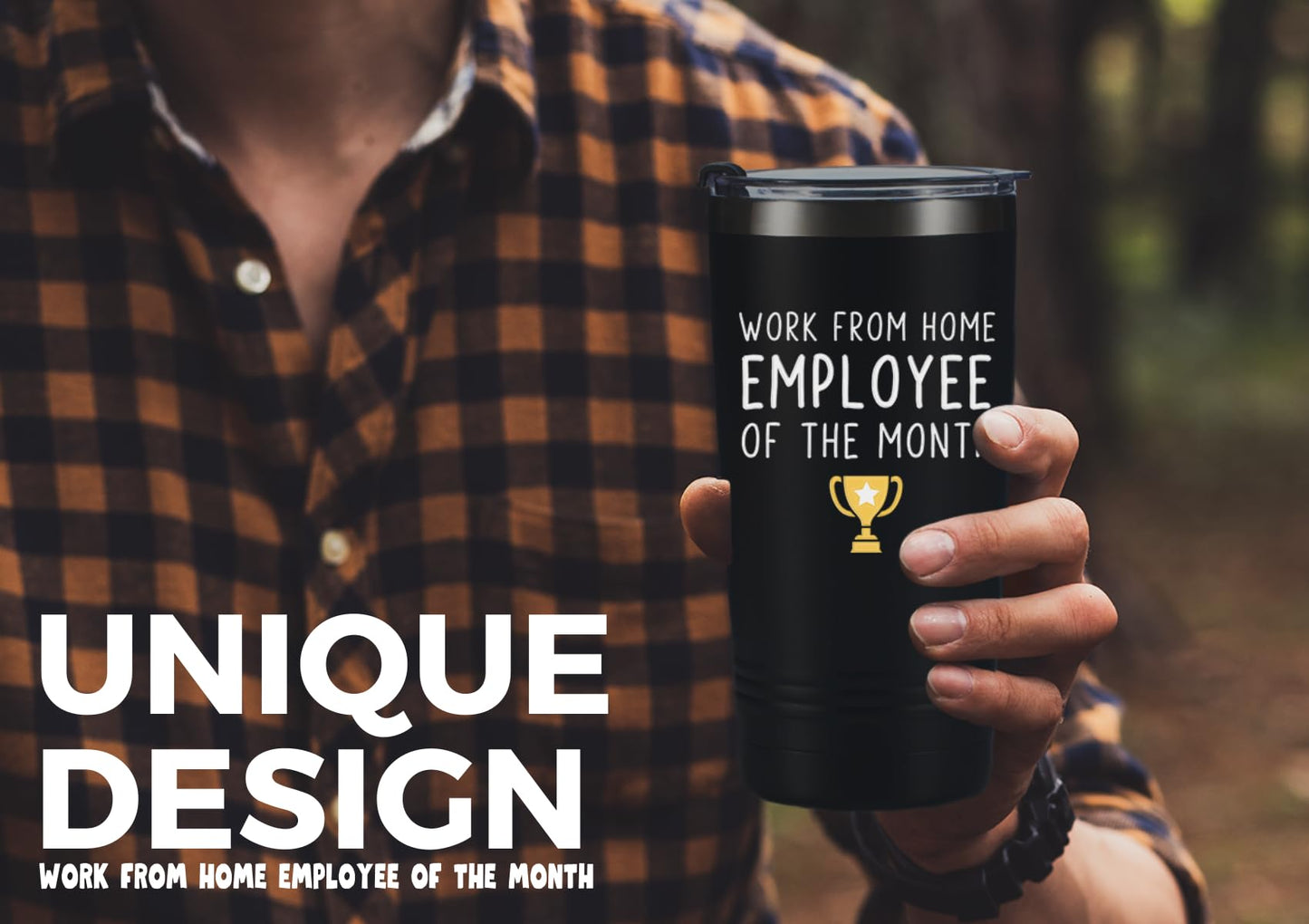 Work From Home Gifts For Women/Men, Vacuum Insulated Tumbler 20oz With Lid and Straw, Unique Gifts For Remote Workers - Work From Home Employee Of The Month - Metal