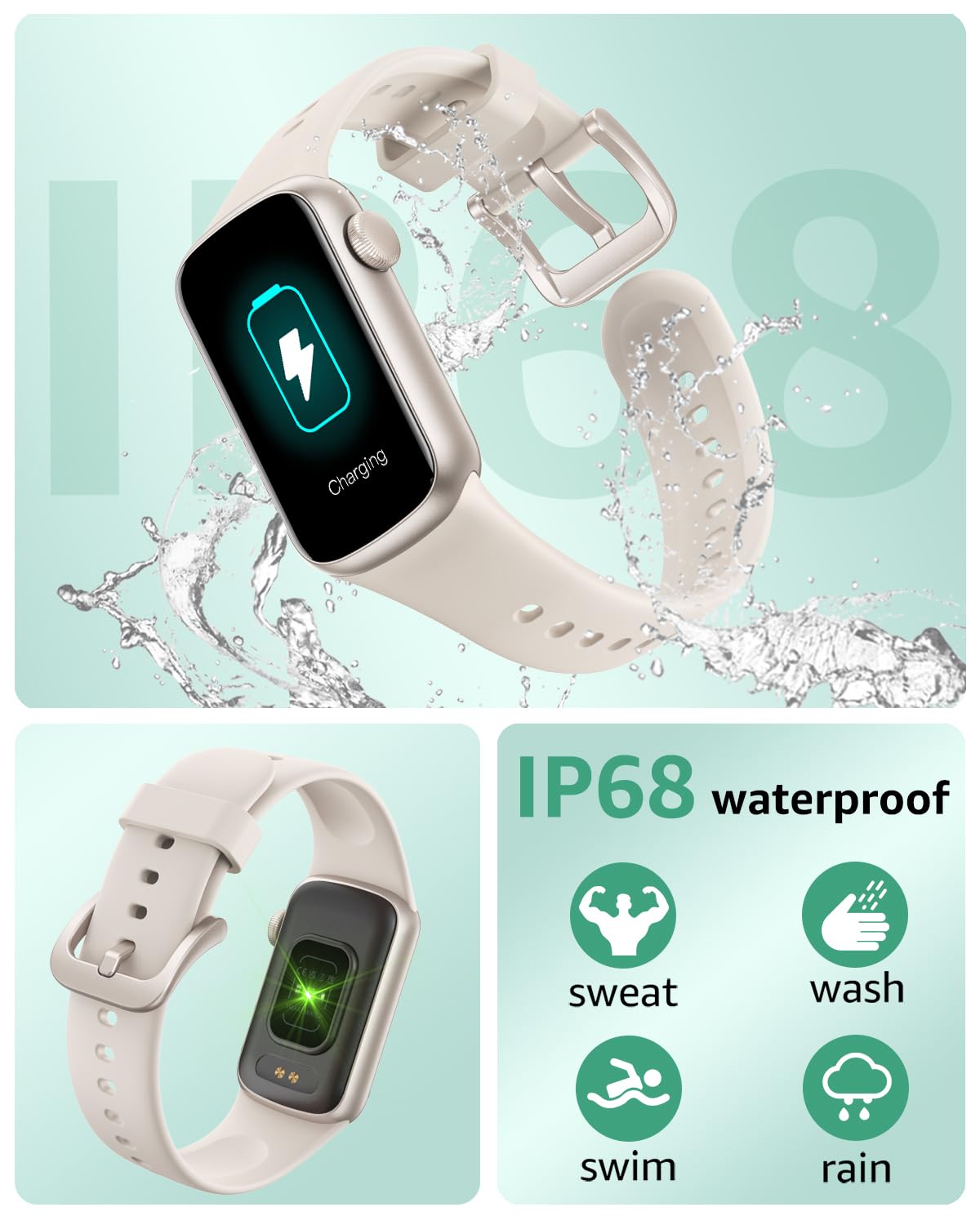 Fitness Tracker with Step Counter/Calories/Stopwatch, Activity Health Tracker with Blood Pressure Heart Rate Monitor, Sleep Tracker, 137+ Sport Modes, Pedometer Smart Watch, Gift for Women Men