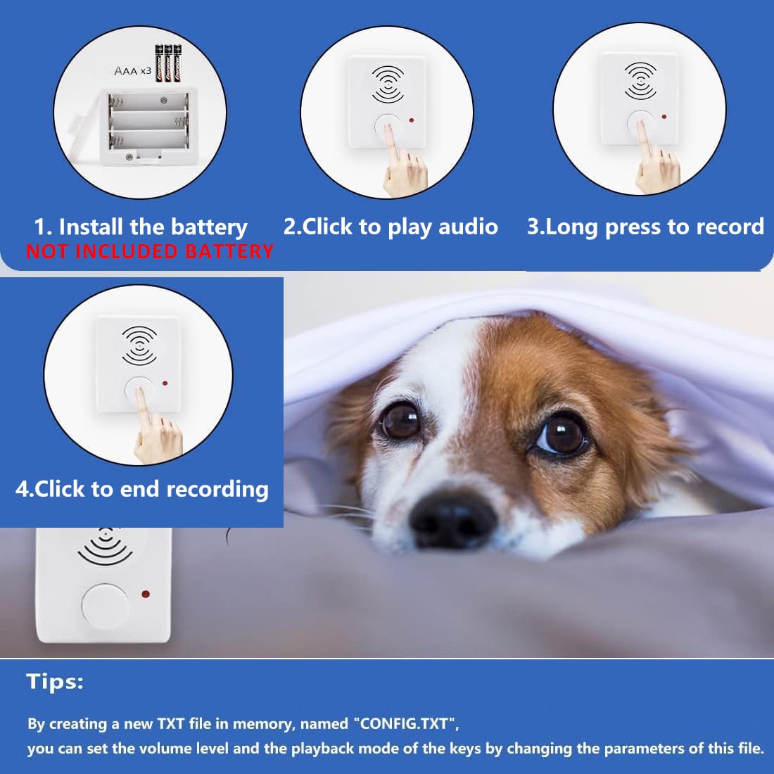 XLW 16 Minutes Voice Recorder for Stuffed Animals,Voice Box for Recordable Presents Button Sound Box for Crafters, Hobbyists, Stuffed Animals,School Presentations,Personalized Items,etc-White-2P