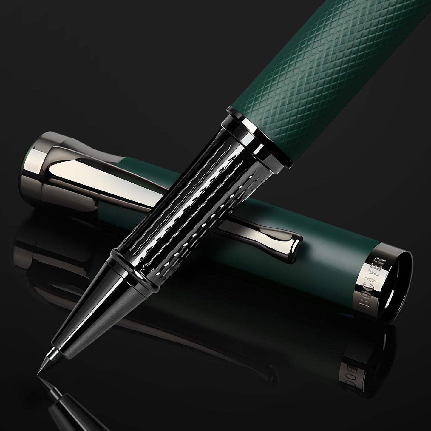 BOCIYER Liquid Ink Rollerball Pens - Fine Line Nice pen, Writing Pens for Journal and Office Supplies, Fancy Pen Gift Box for Father's Day or Mother's Day And Other Festivals(Green)