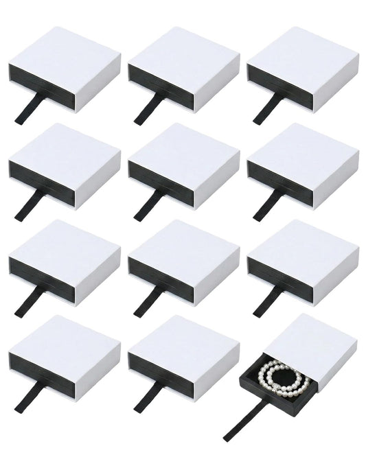 Zitonyang Small Gift Boxes, 12 Pack Floating Display Case Jewelry Gift Boxes Floating Frame Display Stand, Small Jewelry Box Necklace Gift Box For Bracelets Earrings Necklaces Jewelry (White)