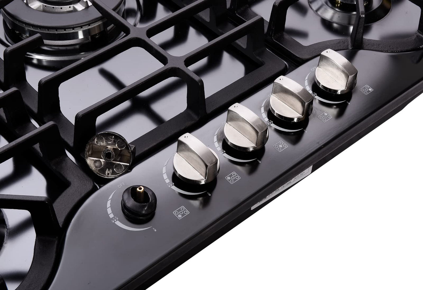 Deli-Kit 30 Inch LPG/NG Gas Cooktop Dual Fuel 5 Sealed Brass Burner Stainless Steel Hob 110V AC pulse Ignition Stainless Steel Gas Cooktops DK257-B01 Gas Hob