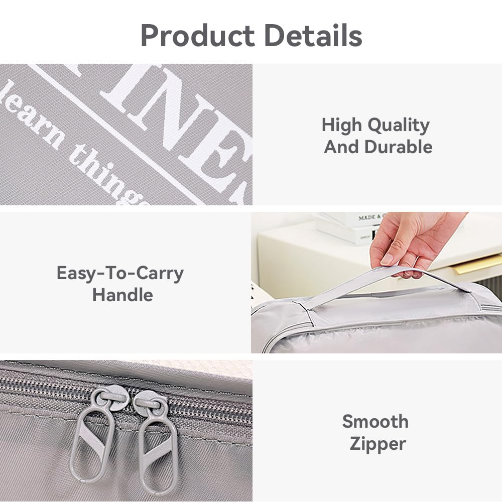 Omnpak 6 Set Packing Cubes Luggage Organizer Bags for Travel Accessories, Suitcase Organizer Bags Set Durable Lightweight with Shoe Bag Waterproof Drawstring Bag