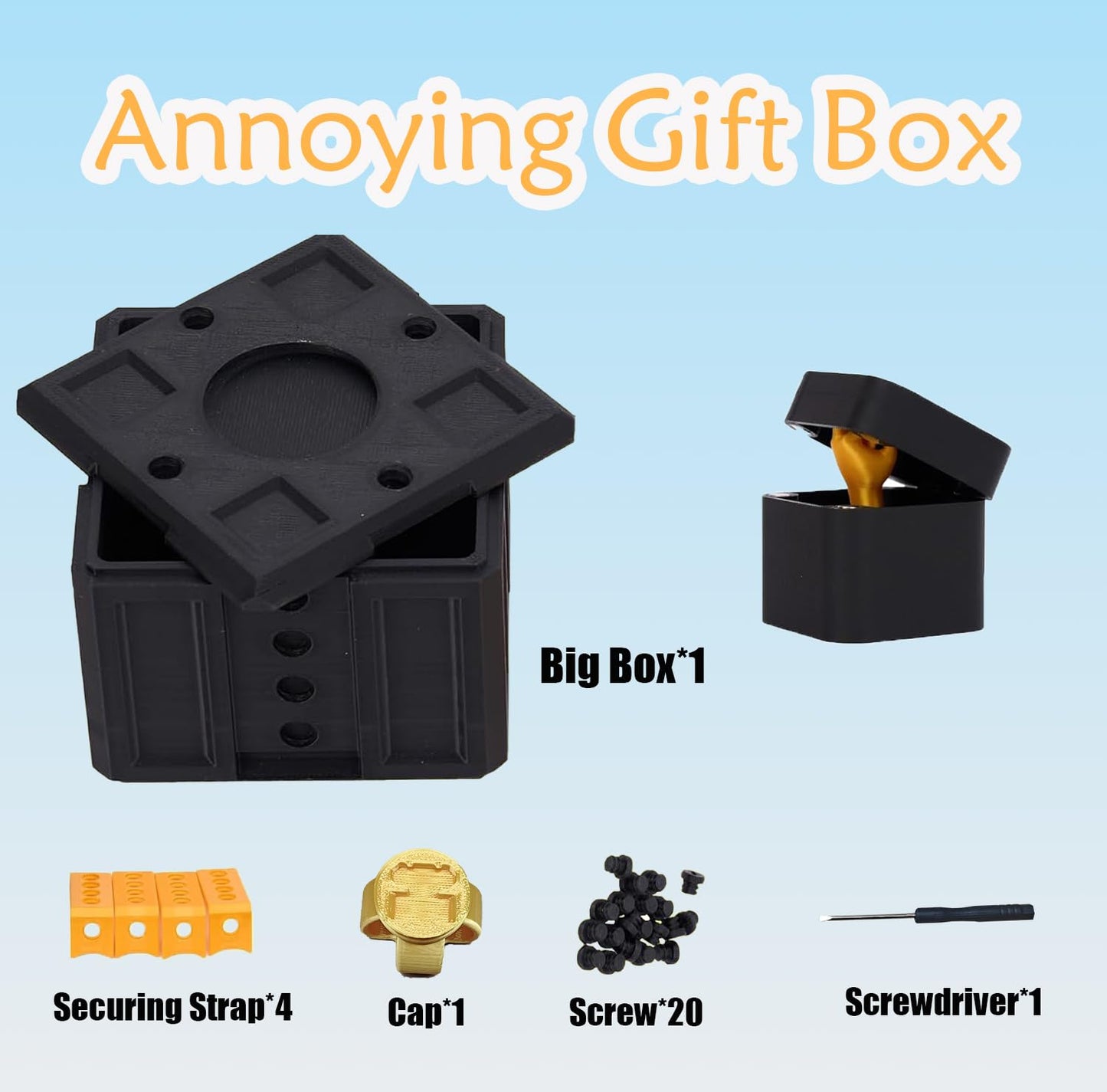 Christmas Stocking Stuffer The Annoying Present，Annoying Gift Box with 3D Printed Screws & Finger Surprise Box， Perfect for Birthdays,Office & Halloween,White Elephant Gifts for Men(Purple)