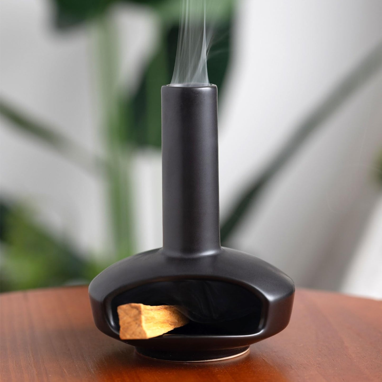Tnstbiee Cute Modern Palo Santo Holder, Handcrafted Mid-Century Ceramic Burner for Stick and Incense Cone, Decorative holder with Chimney Design for Yoga & Meditation Spaces, Ideal Gift for Home Decor