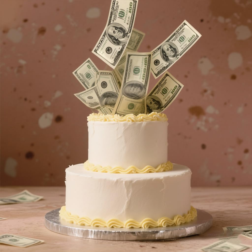 OUPUPA Cake Decoration DIY Money Squirt Surprise Gift Box Flower Bouquet Birthday Coming-of-Age Ceremony Anniversary Party Gift for Birthday Party, Wedding，Gift Cash Box Kit