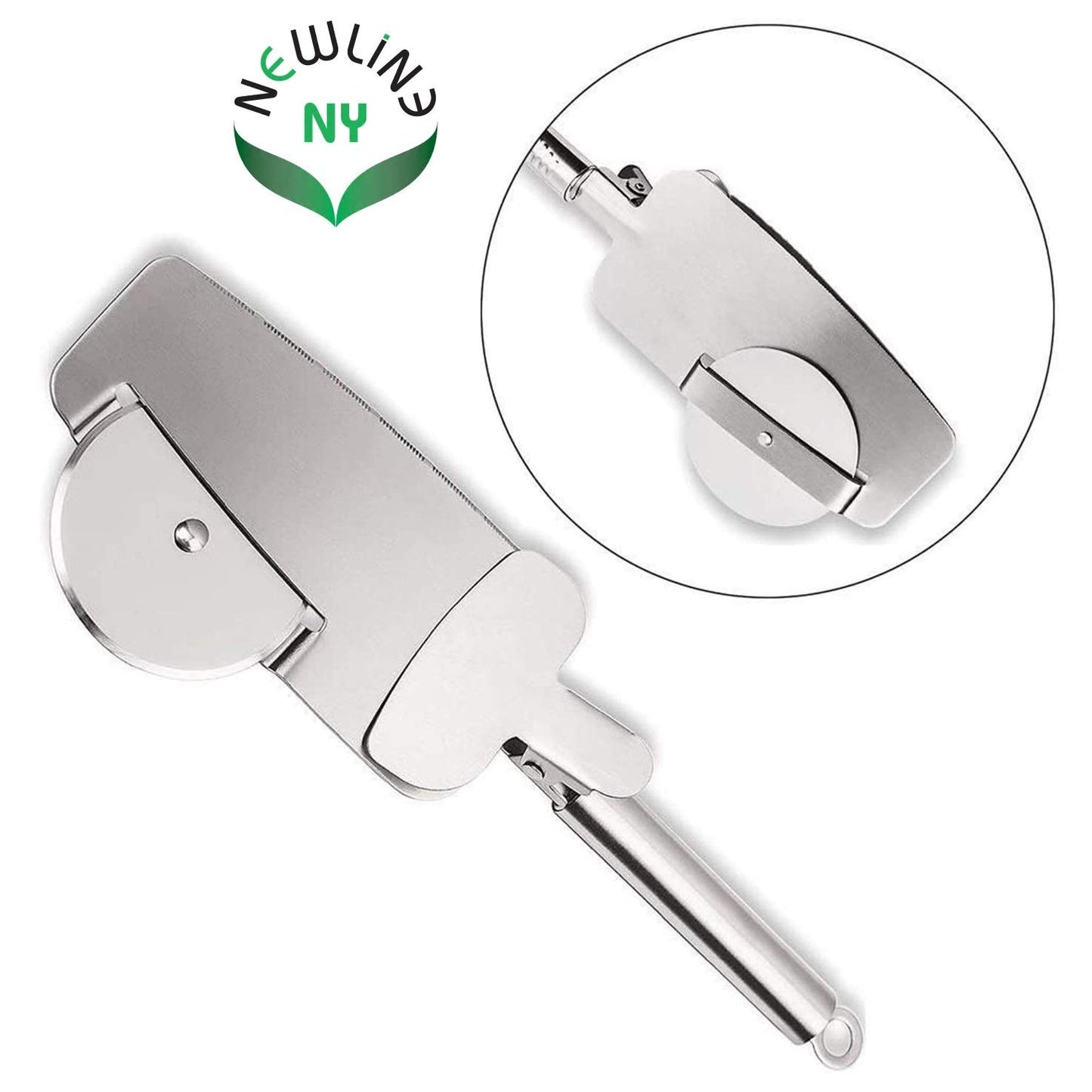 NewlineNY Multipurpose Pizza Cake Cutter Wheeler and Tong 3-in-1 Utensil Knife