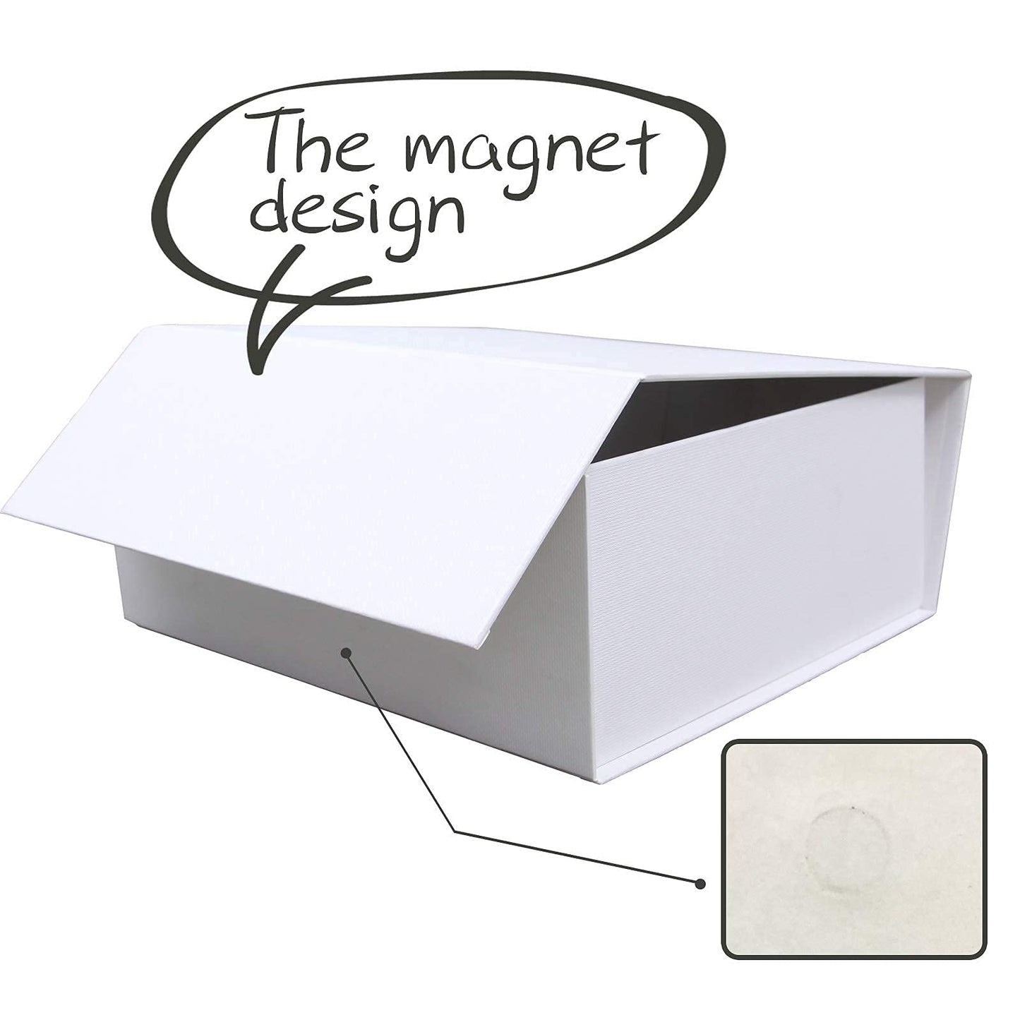 Rsgift White Gift Box with Lids,9.7x7.2x3.3 Inch Gift Boxes for Presents,Magnetic Closure boxes for Wedding,Birthday,Graduation Packaging