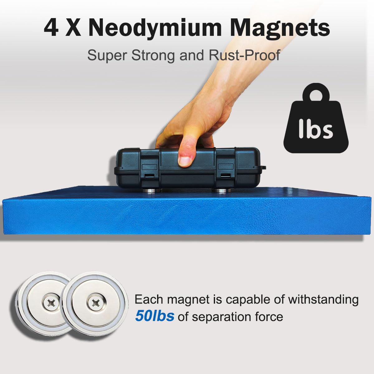 Upgrade Large 7.3''x4.2'' Magnetic Key Holder Under Trucks Car,Car Key Fob Holder,Heavy-Duty Magnetic Key Box Under Car,Hide a Key,Strong Magnetic Key Hider Outside for Hiding Keys【Splash Resistant】