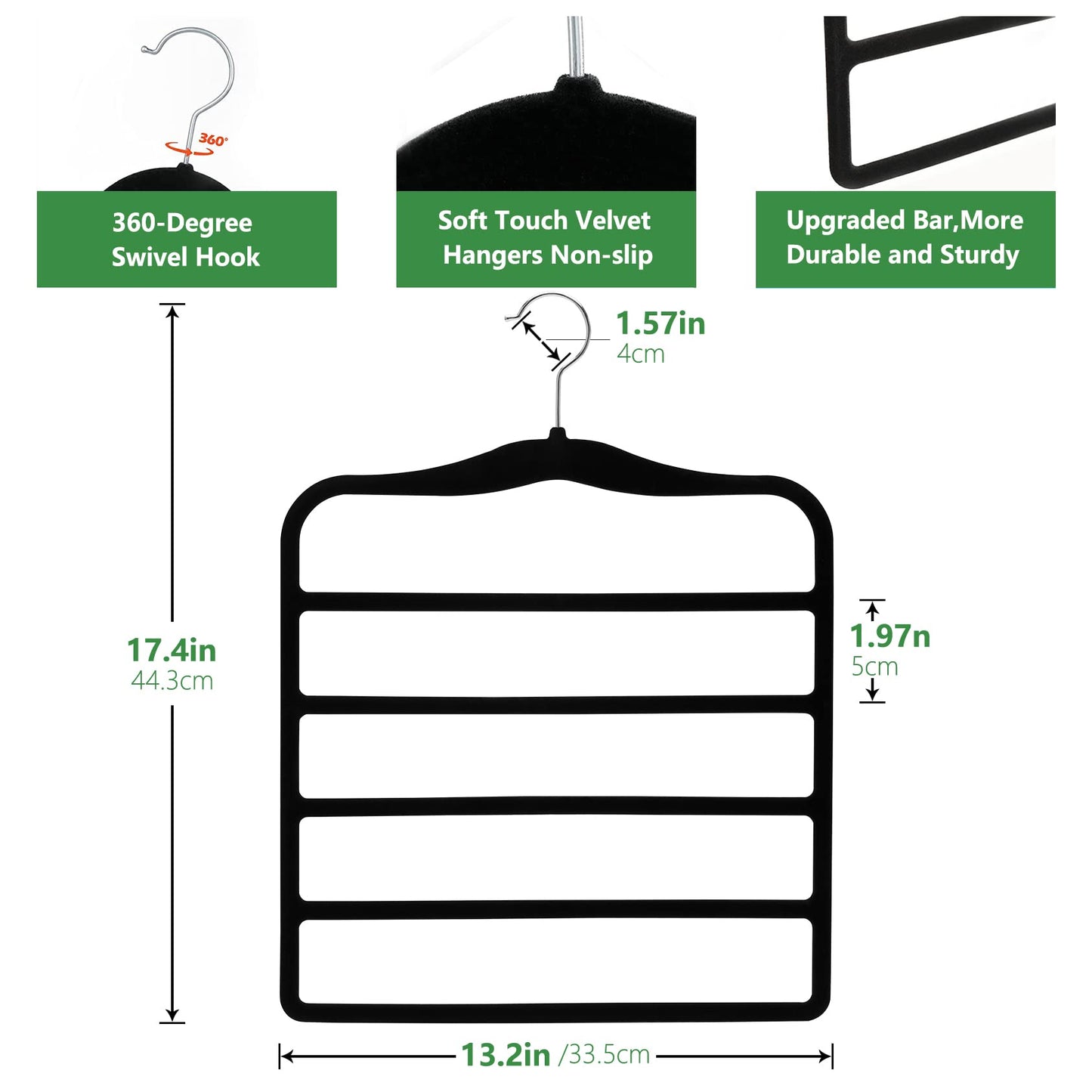 Closet Organizers and Storage,3 Pack Organization and Storage Pants-Hangers-Space-Saving,Velvet Hanger for Dorm Room for College Students Girls Boys Guys Hanging Jean Scarf