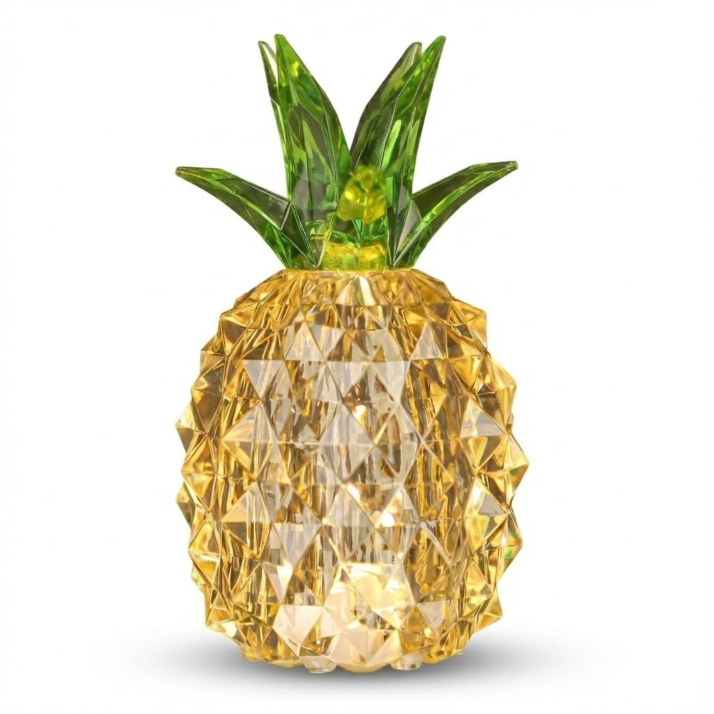 Pineapple Baby Night Light for Nursery, Battery Powered Pineapple Lamp for Home Living Room Bedroom Kitchen Office Decor, Crystal Tropical Decor Valentines Day Birthday Gifts for Him Her Kids Women