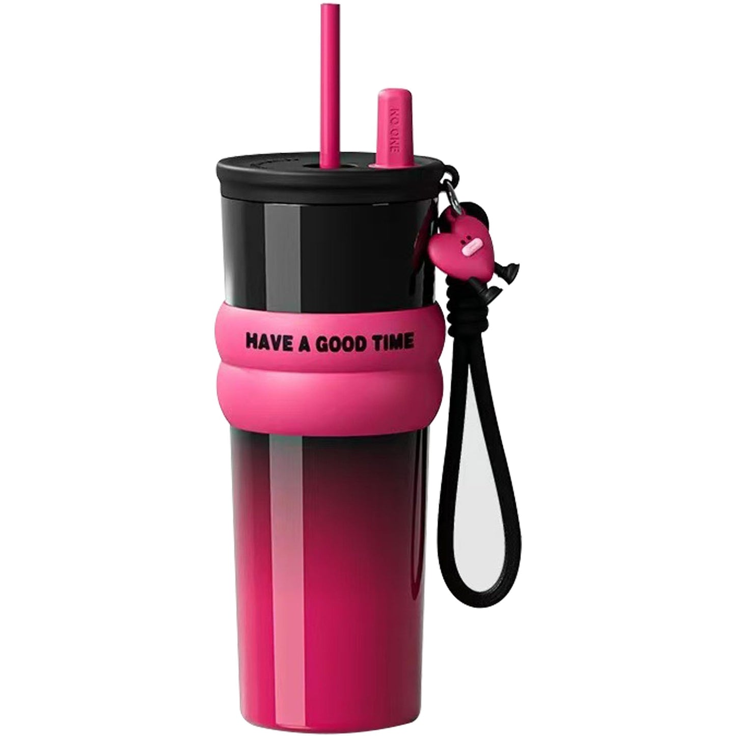 Disoza 21 OZ Black & Rosa Insulated Upgraded Cover Vacuum Stainless Steel Tumbler With Lid Water Bottle Spill Proof Cup for Hot and Cold Drink and Straw Leak Proof Travel Mug Christmas Gifts For Women