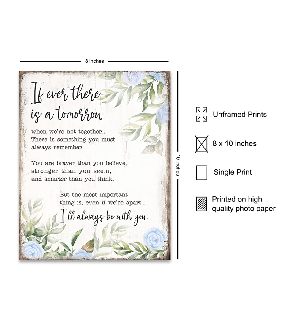A. A. Milne Quotes Motivational Wall Art - Inspirational Positive Quotes Posters - Uplifting Encouragement Gifts for Women - Rustic Country Bohemian Encouraging Boho Wall Decor Saying 8x10