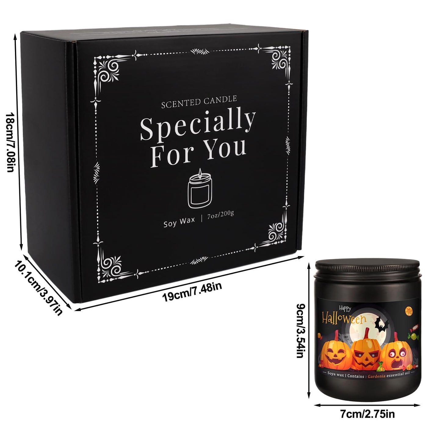 Wfmolcand Halloween Scented Candles Set, 4 Pack (7oz Each) Soy Wax Candles with Pumpkin, Ghost, Skeleton Designs, Perfect for Halloween Decor, Gifts and Aromatherapy.