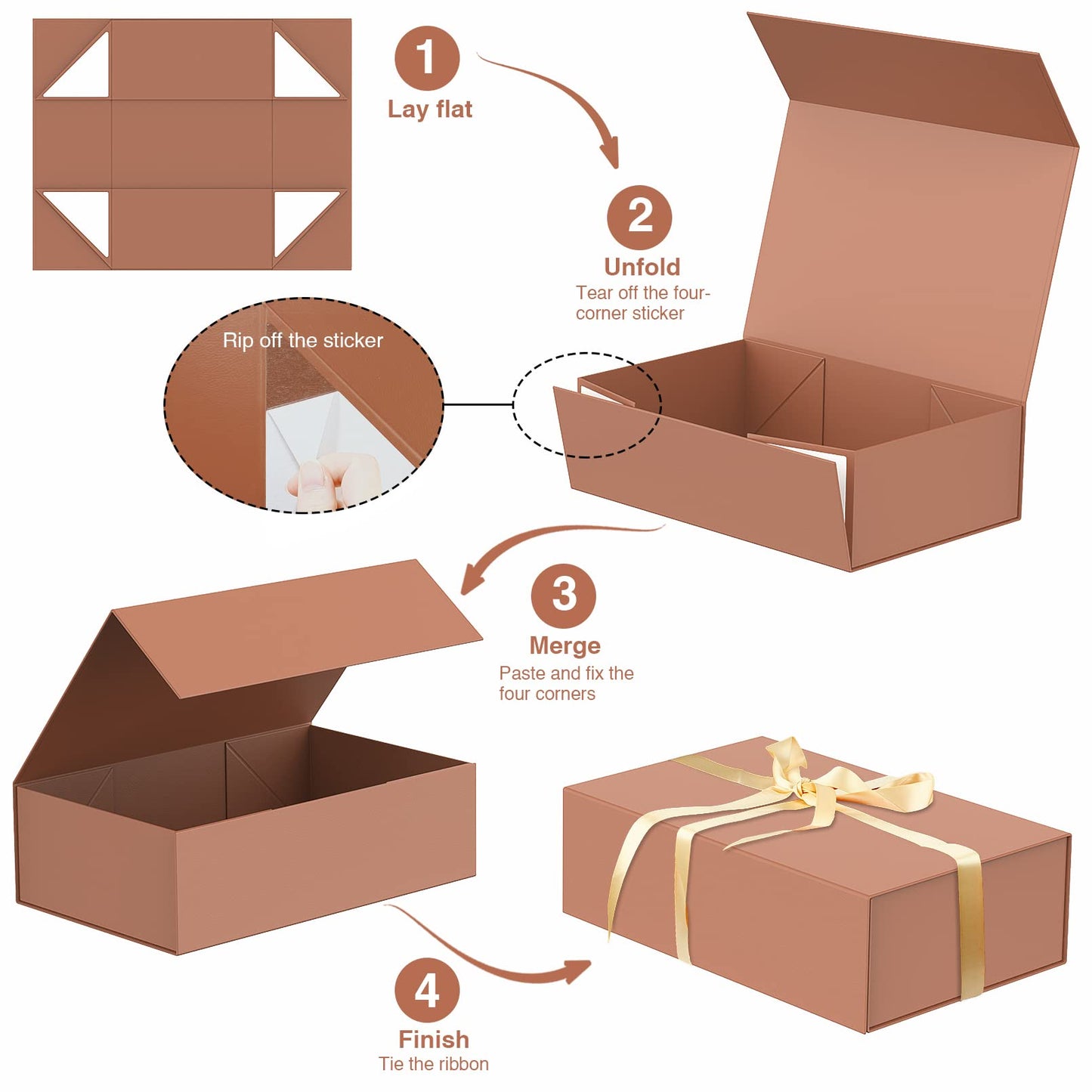 HavrePac Luxury Large Gift Box 13.8"x9"x4.3" Storage Box Ribbon Magnetic Closure for Luxury Packaging Box for Valentine's Day,Mother's Day, Birthdays, Bridal Gifts,Weddings