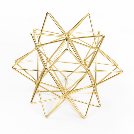 YiLifebes Metal Geometric Table Top Decor, 3D Metal Geometric Sculpture, Gold Abstract Sculpture for Home Decor, Table Art Decorations for Home, Living Room, Office, Bedroom