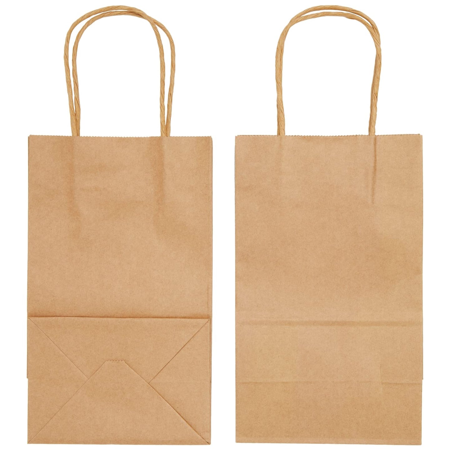 Juvale Brown Paper Gift Bags with Handles - 24-Pack - 5.3 x 3 x 8.5 in - Reusable Grocery & Retail Shopping Totes - Party Favor & Goodie Bags