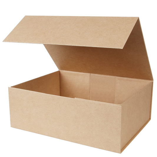 Aimyoo Brown Collapsible Gift Box with Magnetic Closure Lids 13.8x9x4.3 in, Large Bridesmaid Groomsman Proposal Boxes, Rectangle Present Box for Graduation Birthday Storage 1 Pack