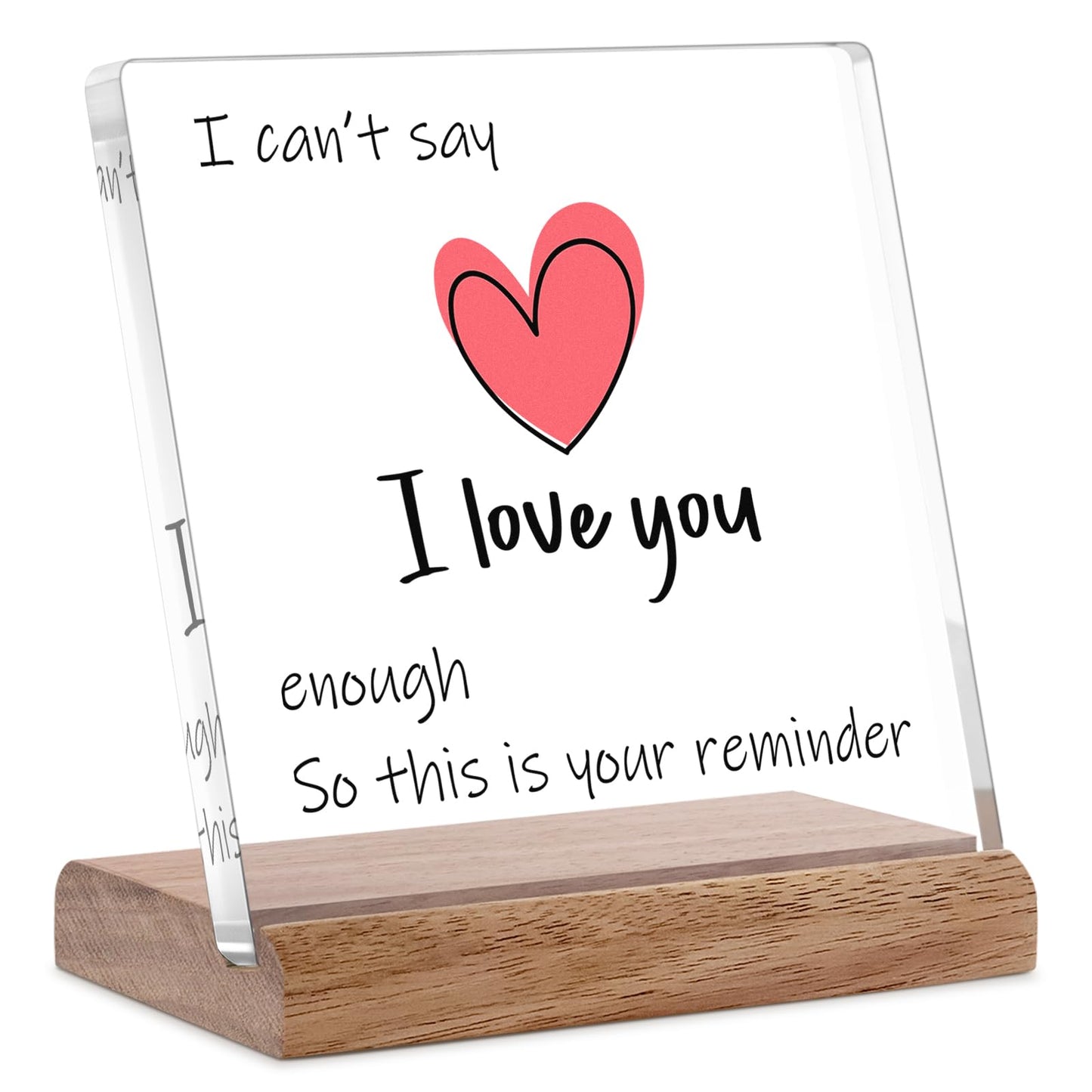FreeJac I Love You Gifts for Her Him - Valentines Day Gifts for Girlfriend Wife Christmas Birthday Wedding Anniversary Keepsake Loving Acrylic Plaque Gifts for Boyfriend Husband Miss You Gifts