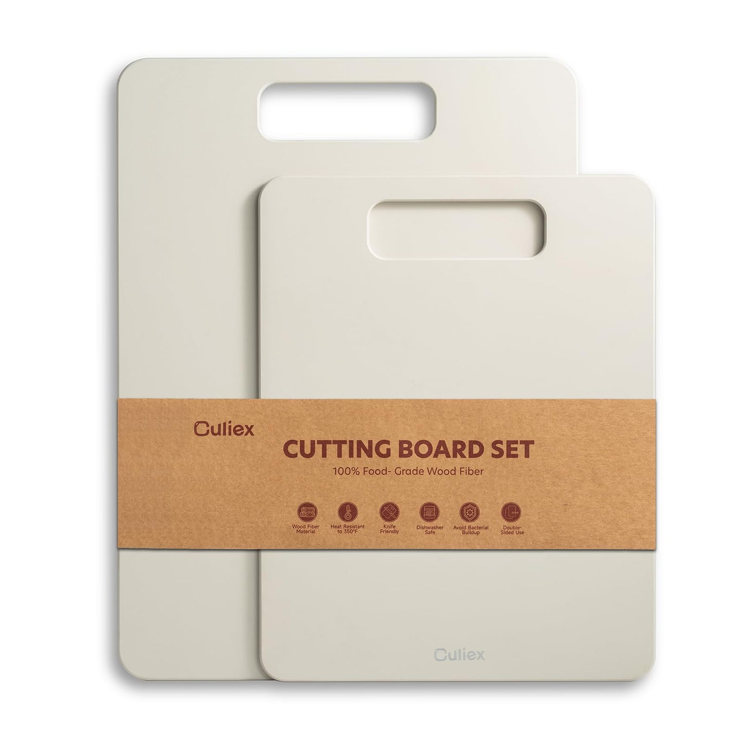 Wood Fiber Cutting Board Set of 2, Dishwasher Safe, Non-Toxic Cutting Board for Kitchen, BPA Free, Non-Slip, Non-Porous Composite Chopping Board, Mothers Day Gifts for Mom
