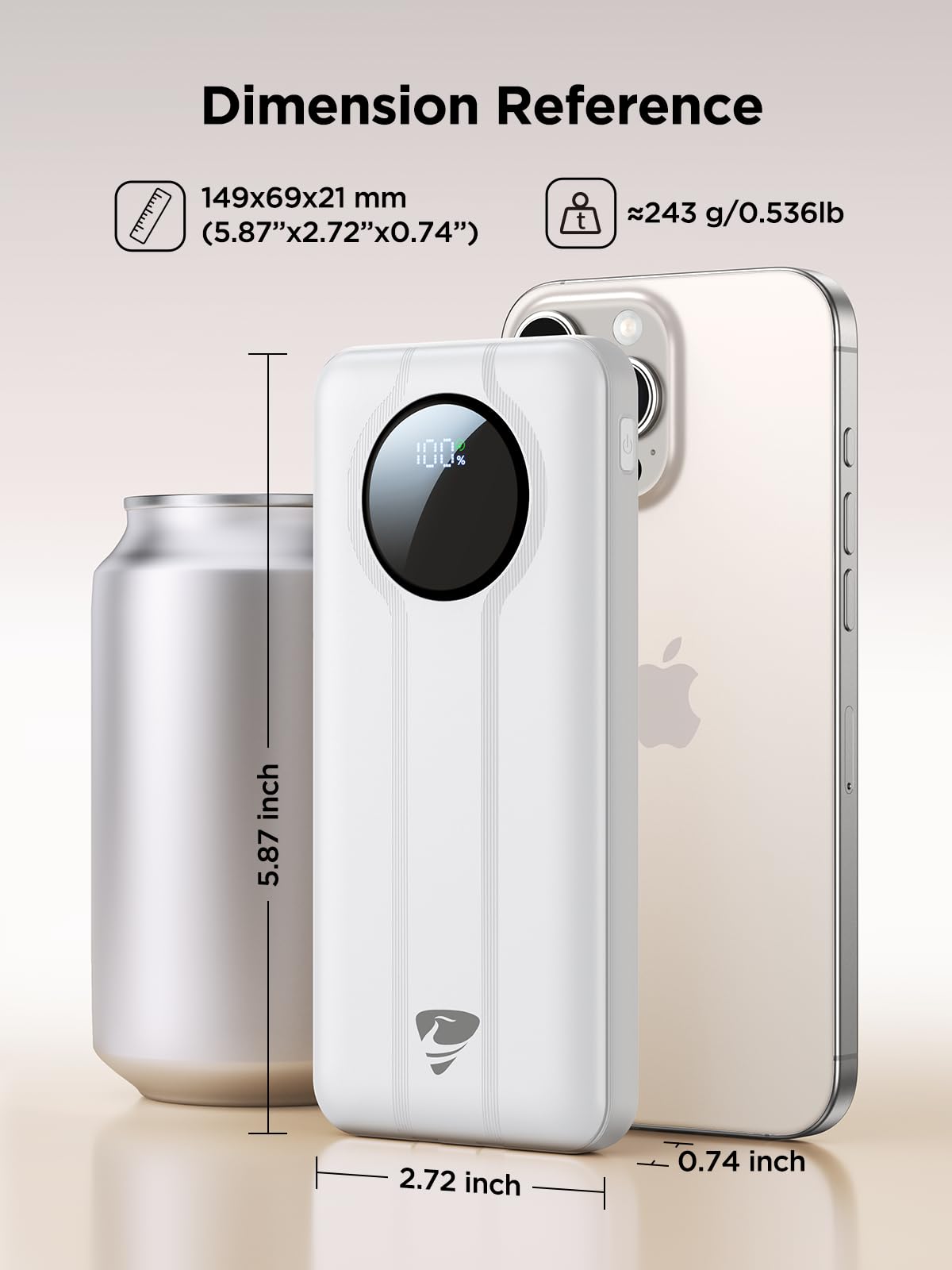 Aioneus Power Bank, 10000mAh Portable Charger with Built in Cables Fast Charging 22.5W USBC in/Out Travel PowerBank Battery Pack for iPhone 16 15 14 13 12 Samsung Galaxy S24 A15 Android Phone(1 Pack)
