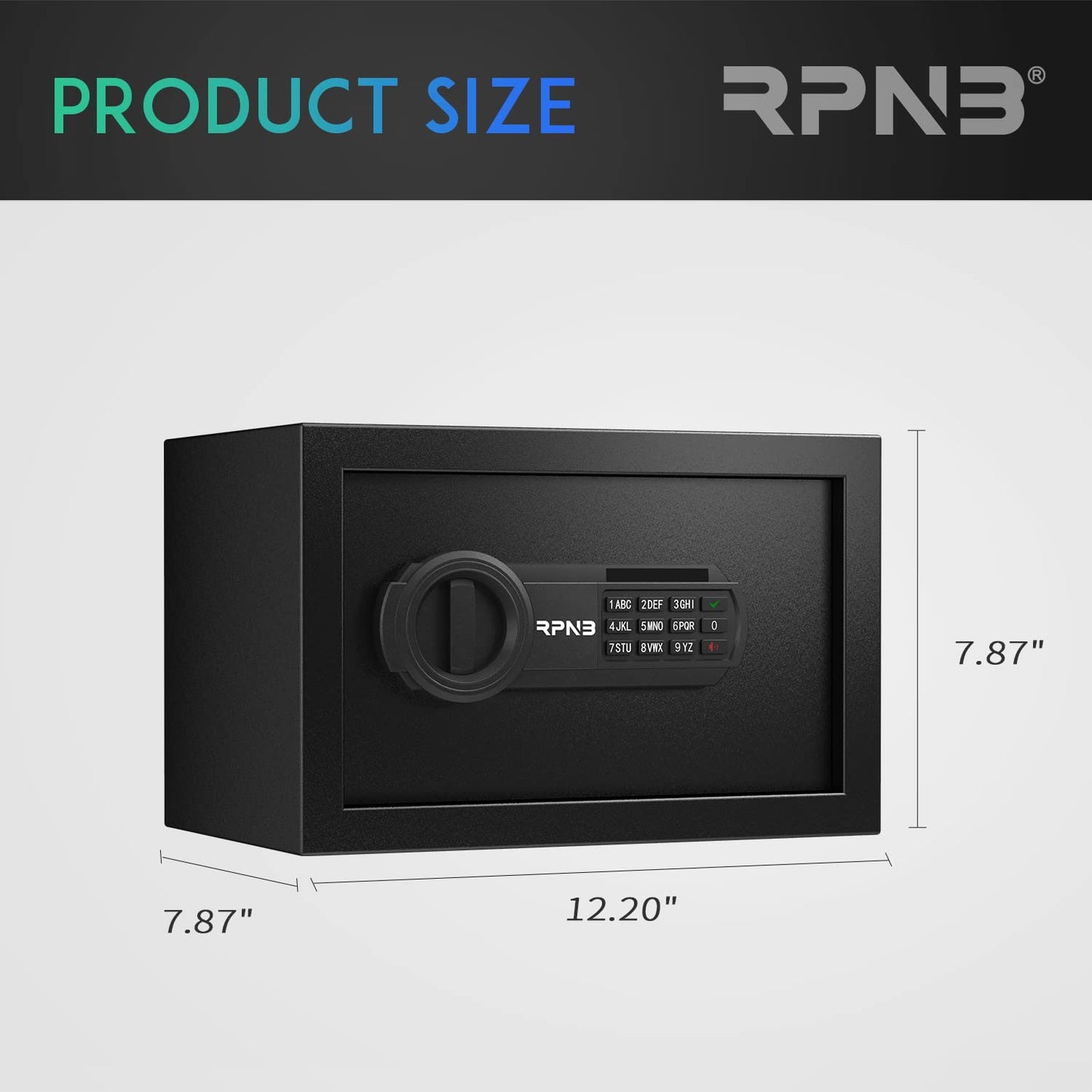 RPNB Deluxe Safe and Lock Box, Digital Keypad Safe Box, Steel Alloy Small Safes, Keypad Lock, Perfect for Home Office Hotel Business Jewelry Cash Use Storage