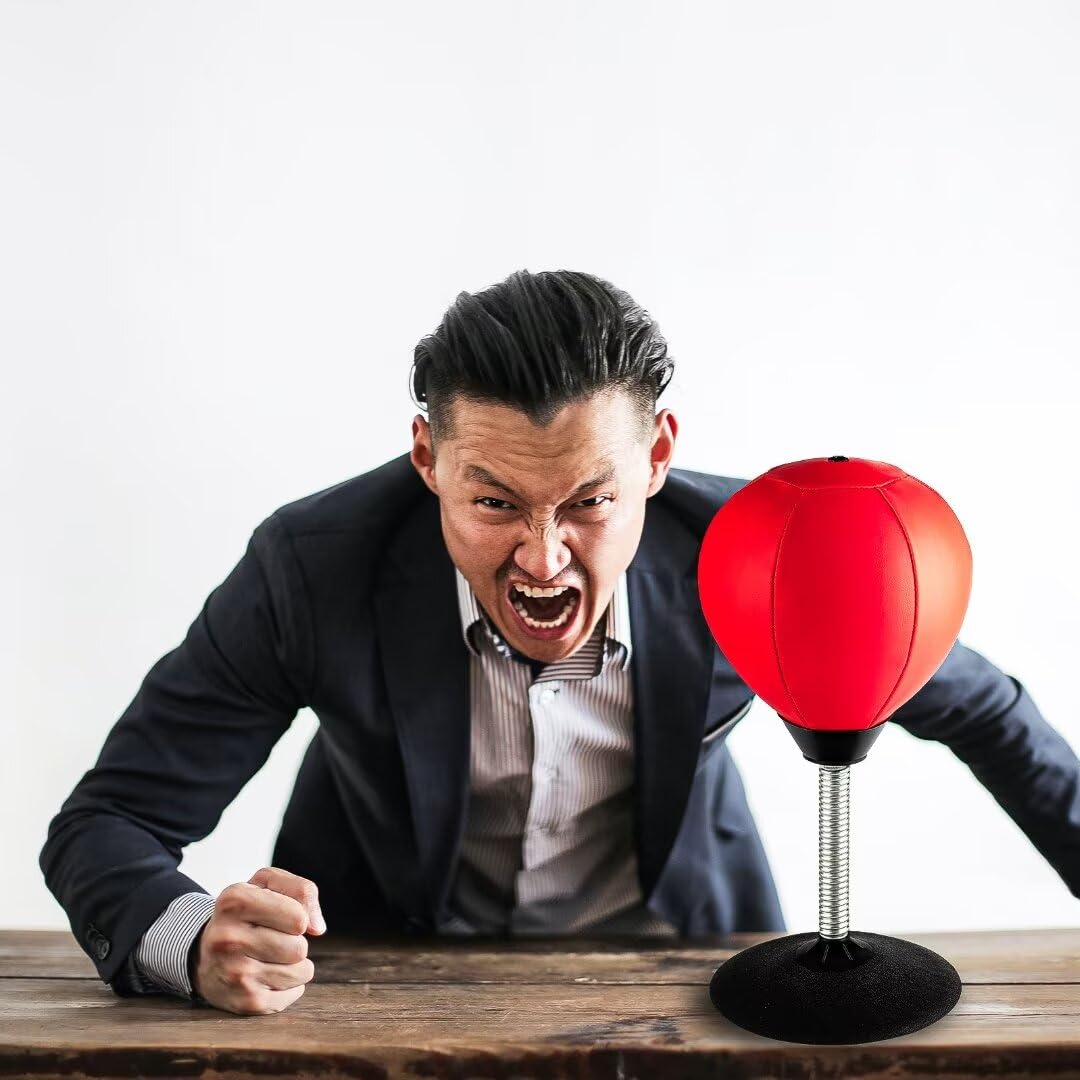 Stress Buster Desktop Punching Bag - Suctions to Your Desk, Raipoment Heavy Duty Stress Relief Ball, Funny Gifts for Boss or Coworker, Good Gift for Christmas Children