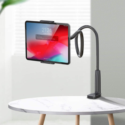 WixGear Tablet Holder for Bed - Gooseneck Tablet Holder Stand, Flexible Long Arm Gooseneck Mount Holder Clip with Grip, Compatible with iPad Air Mini, Galaxy Tabs, Kindle Fire, 4"-10.5" Devices
