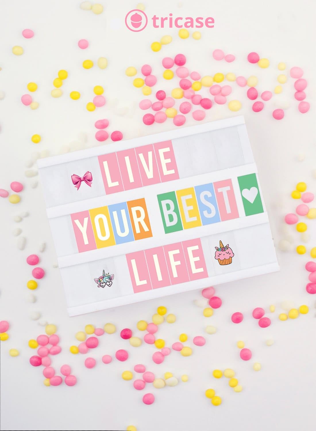 Pink Cinema Light Box with 312 Letters, Emojis & 3 Markers - Led Light Box Sign for Home & Pink Room Decor - Premium Light Up Letter Board - Best Gift Idea for Women & Girls on Christmas or Birthdays