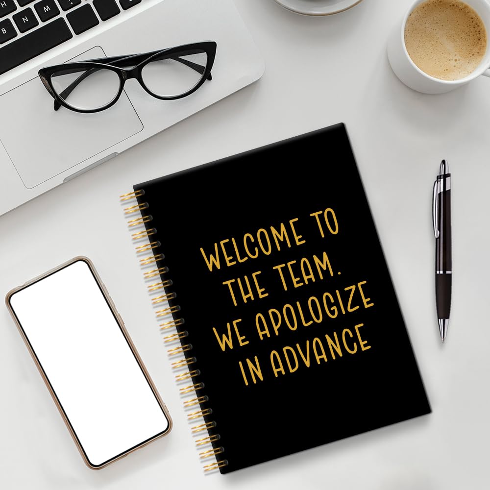 PUVOXHO Welcome to The Best Team 160 Blank Pages Spiral Notebook, New Job Gifts for Employee, Dream Team Gifts for Colleagues, New Employee Welcome Presents, New Beginning Presents for Coworker