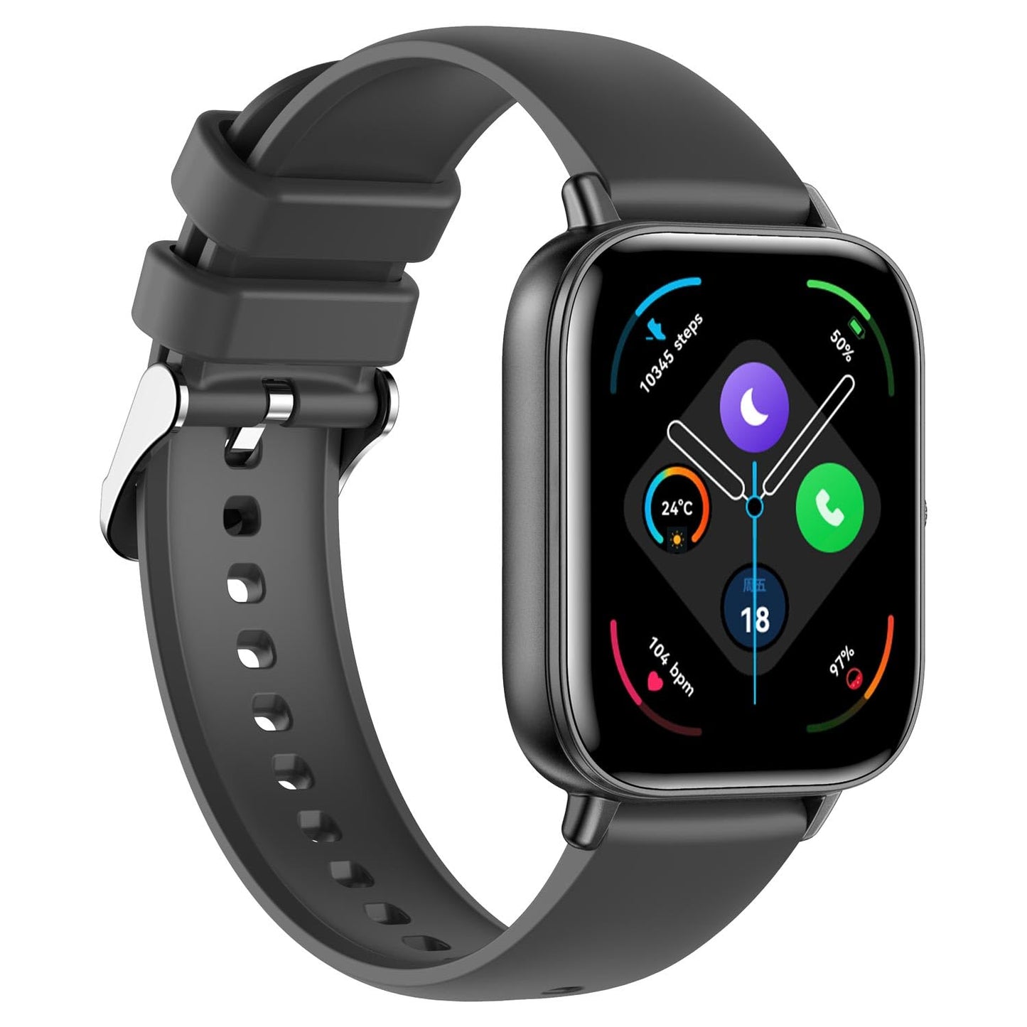 Smart Watch for Men Women, 1.85"HD Fitness Tracker (Answer/Make Call/Messages),130+ Sport Modes with 24/7 Heart Rate/Sleep Monitor/Pedometer, IP68 Waterproof, Smartwatche for Android&iOS (Black)