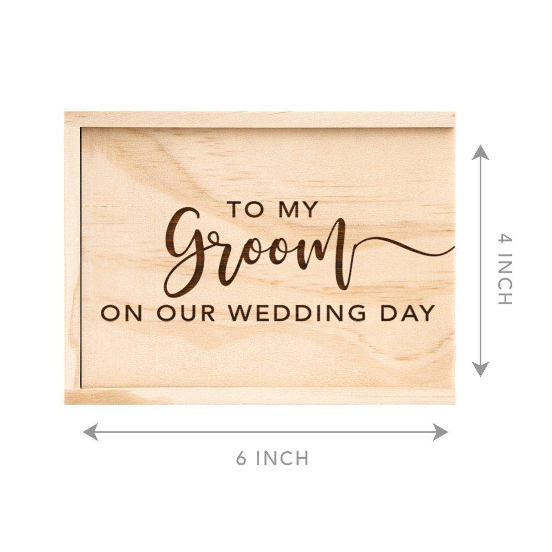 Koyal Wholesale Engraved Wood Groom Gift Box from Bride Wedding Day Gift for Groom, Husband, or Fiancé Sentimental Keepsake Box, Perfect Groom Gifts from Bride for Wedding Morning Boudoir Photo Box