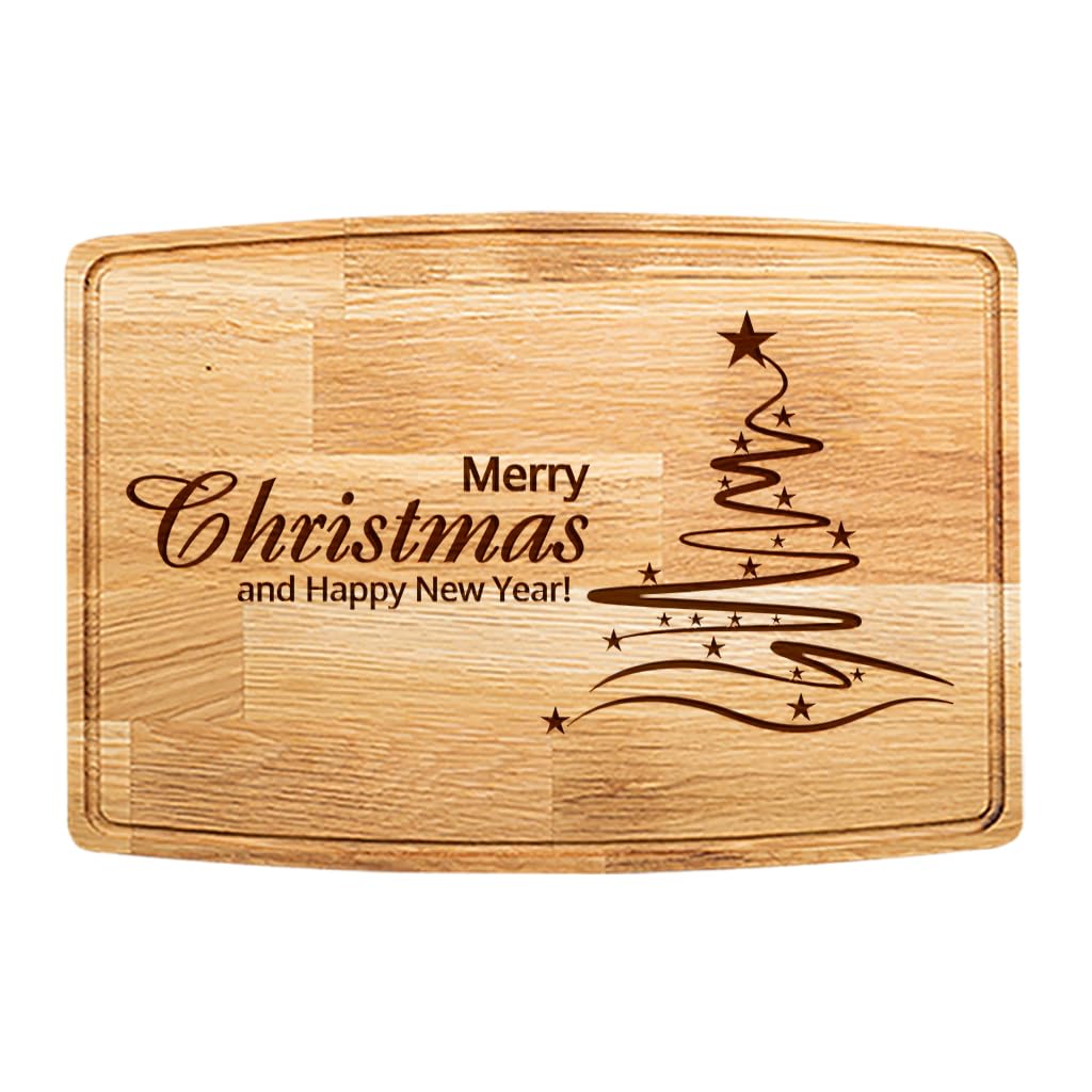 2026 Christmas Cutting Board – Laser Engraved Wooden Holiday Charcuterie Board, Merry Kitchen Décor, Christmas Gift for Family, Friends, Mom, Dad & Housewarming (11.5" X 7.5 Oak Wood Compact)