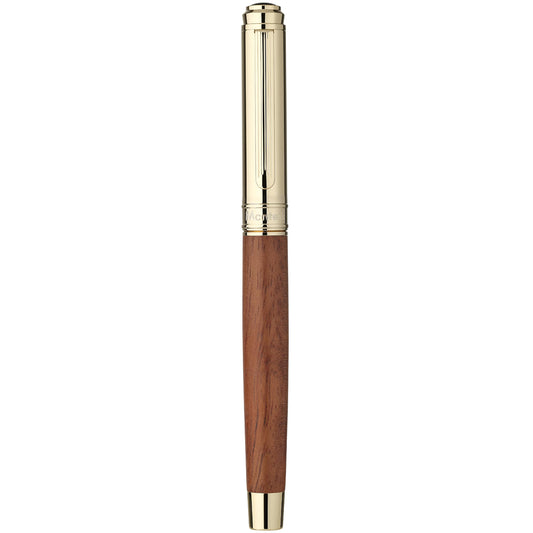 MCNTEIK 316 Luxury Journaling Pen, Nice Natural Wood for Writing, 24K Gold Accents, Schmidt refill, Fancy Rollerball, Gift Set for Men & Women, Executive & Professional Christmas Office, Pens-Rosewood