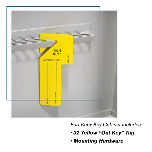 BankSupplies STEELMASTER 320 Key Cabinet - Dual Lock Control Key Box - Welded 22 Gauge Steel Construction - Scratch Resistant - Write-On Key Tags for Easy Identification