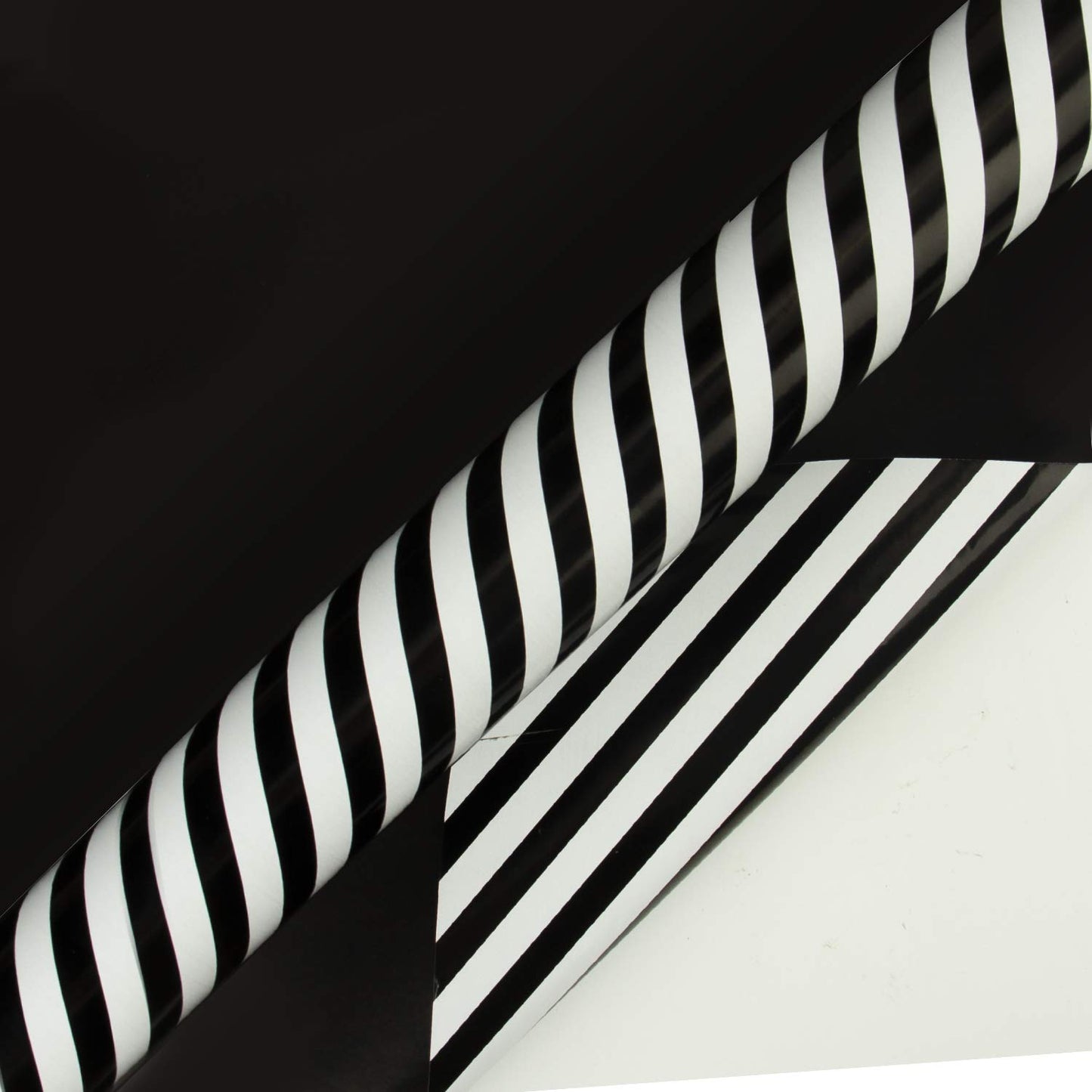 WRAPAHOLIC 30 Inch Reversible Black Wrapping Paper - Black and Stripes Wrapping Paper for Birthday, Holiday, Wedding, Baby Shower - 30 inch x 33 feet