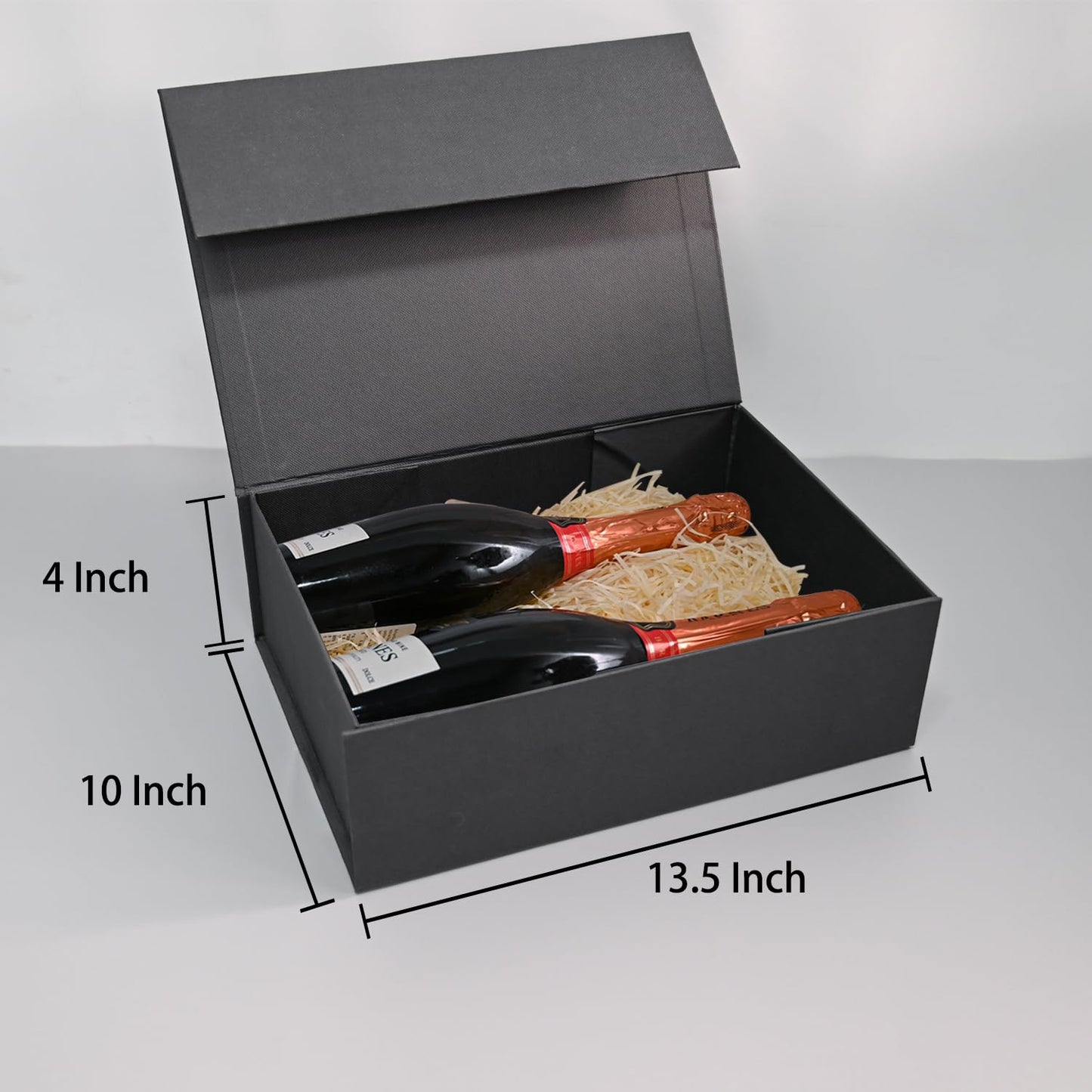 LIFELUM Gift Box 13.5''x10''x4'' Large Gifts Box with Magnetic Lids Black Gift Boxes for Mom Gifts Contains Card, Ribbon, Filler Mother's Day