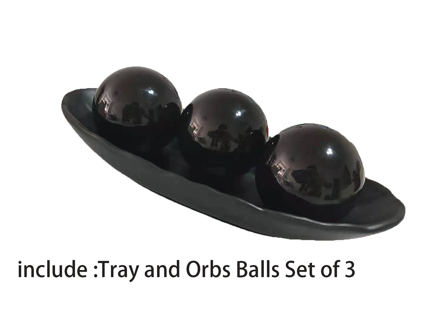 Home Decor Tray and Orbs Balls Set of 3,Ideal Gift for Weddings Special Occasions and for Decorative Accents Centerpiece in Your Living Dining Room Coffee Table,Spheres House Decorations