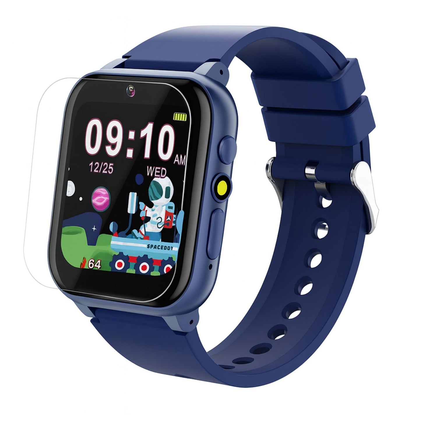 Goodatech 1.69'' Kids Smart Watch 4-12 Years Boys Girls, 26 Puzzle Games,HD Camera,Video Music Player,Pedometer,Flashlight,Alarm Clock,Learn Card,Audio Book,Smartwatch for Children Gifts (Blue)