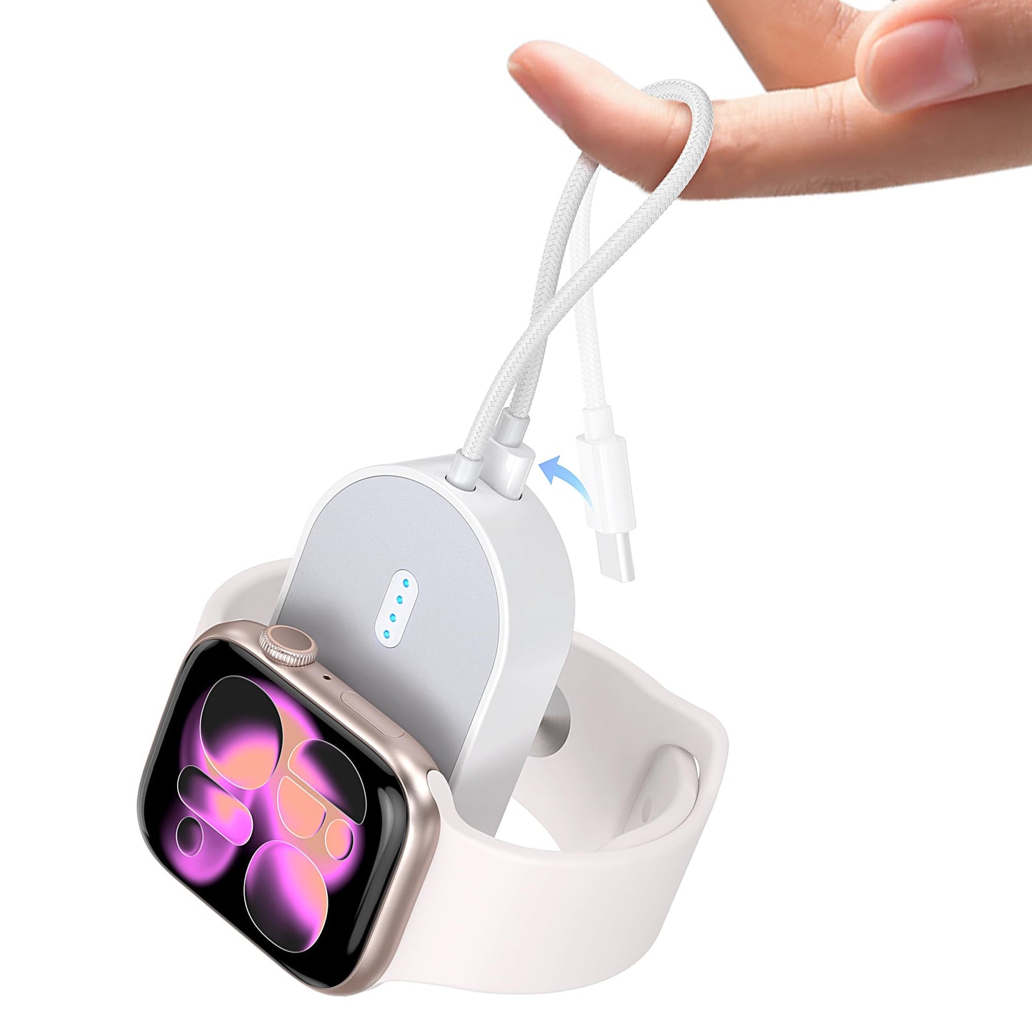 2026 Updated Wireless iWatch Charger,1200mAH Magnetic Power Bank for Apple Watch,Portable Fast iWatch Charging with Cable,Travel Watch Charger for Apple Watch Series 11/10/9/8/UItra/7/6/5/4/3/2/SE