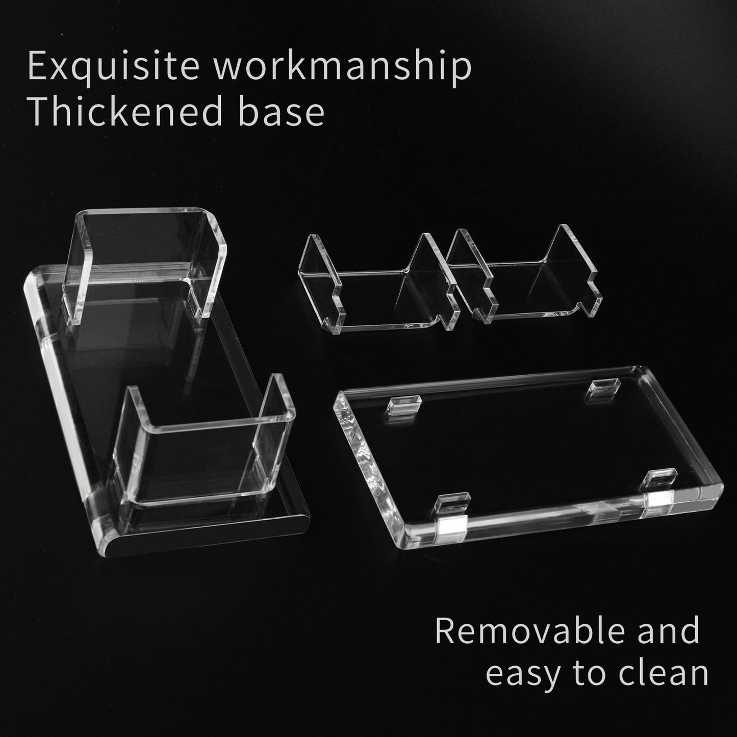 LIANHELILAI 2Pack Acrylic Business Card Holder Enlarged Holds 120 Cards for Office/Exhibition/Restaurant Desk/Counter Display Name Card Organizer Stand
