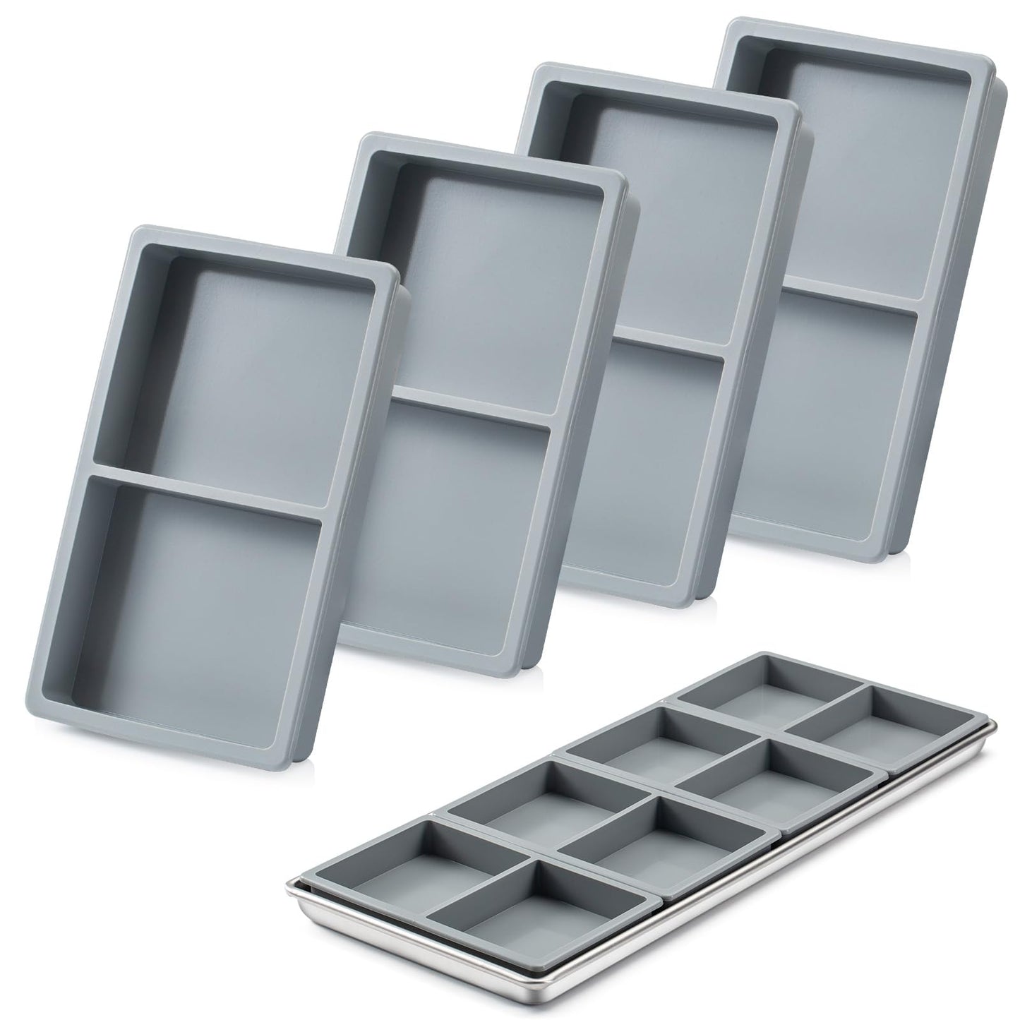 Silicone Tray Dividers for Harvest Right Freeze Dryer Medium Trays, Silicone Food Molds for Harvest right freeze dryer accessories, 4 pcs silicone food freezer tray Match one Medium Trays