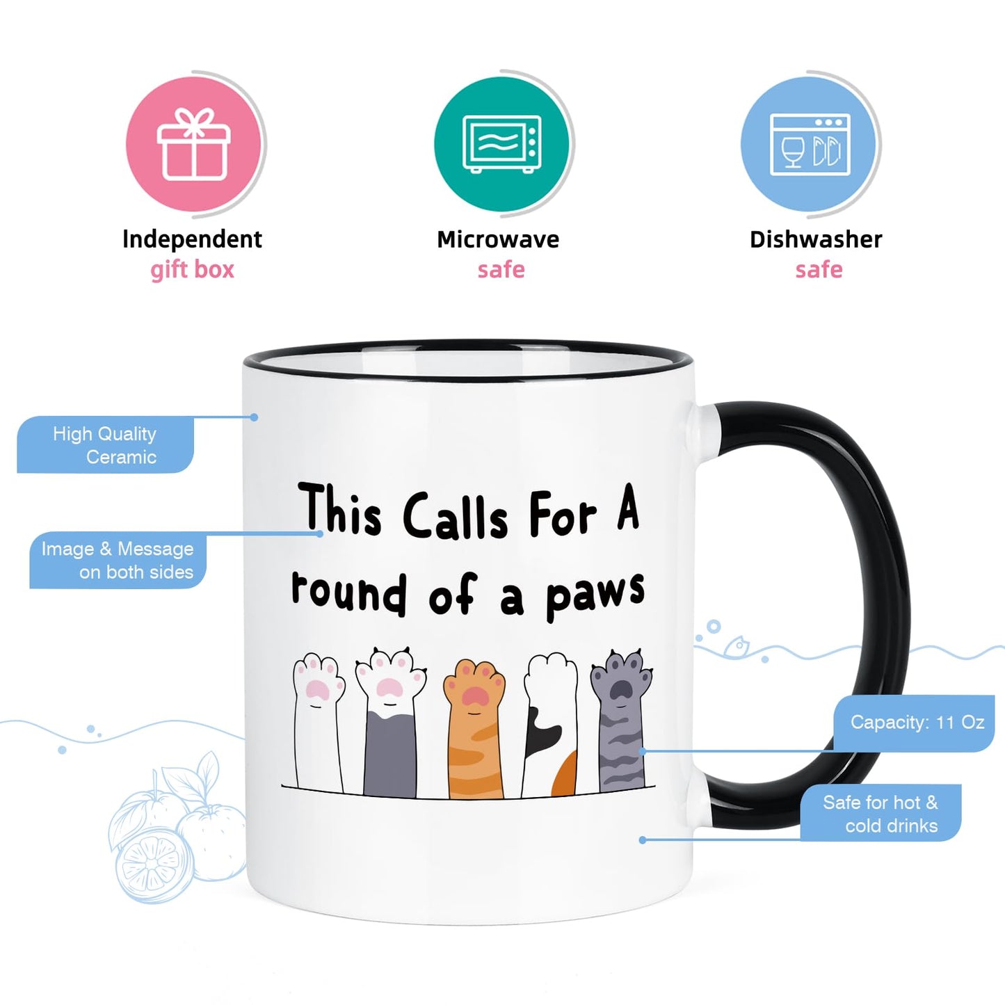 YHRJWN Graduation Gift for Women Men, Cute Paws Congratulations Gifts for Him Her, Proud Of You Coffee Mug, Graduation Mugs for Friends Family Animal Lover, New Job Mug 11Oz
